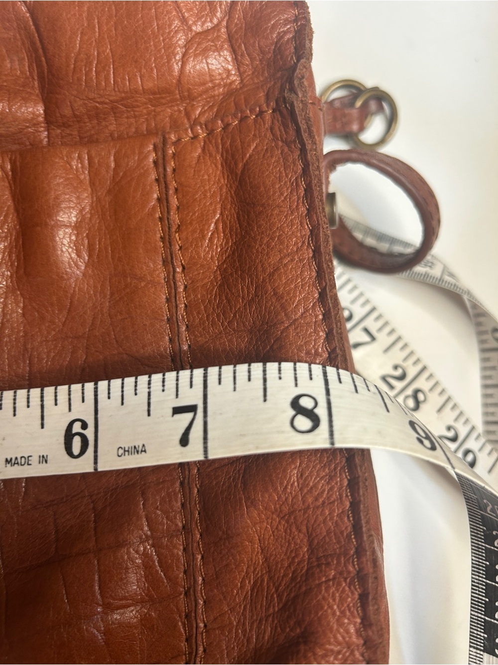 Classic Brown Leather Satchel Handbag - Picture 4 of 10